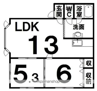 フリーデンハイツA【1階】の間取り